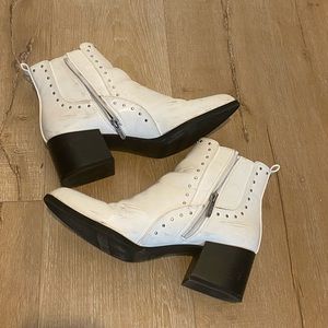 Sam Edelman white studded boots booties